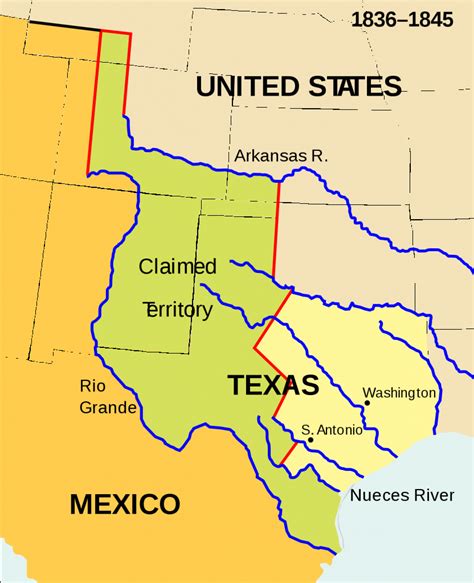 Texas Annexation Wikipedia Republic Of Texas Map 1845 Free