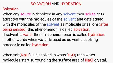 Solvation And Hydration Best Chemistry Solution Youtube