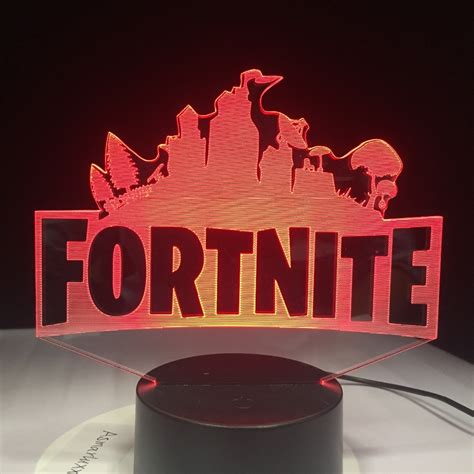Fortnite Game Logo 3d Led Lamp Light Rgbw Changeable Mood