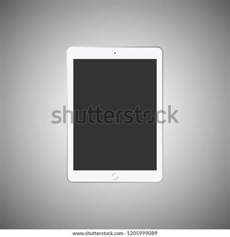 Black Tablet Grey Screen On Gray Stock Vector Royalty Free 1205999089