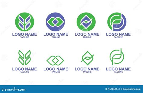 Set Of Company Logo Design Ideas Vector Stock Vector Illustration Of