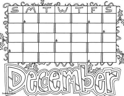Calendar Coloring Page Printable Calendar