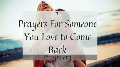 7 Prayers For Someone You Love To Come Back Prayrs