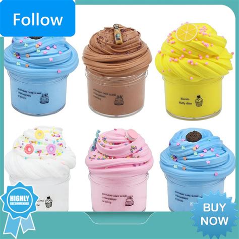 Mb 6 Piece Puff Slimes Face Mud Cotton Mud Pre Made Mud Soft Non Stick