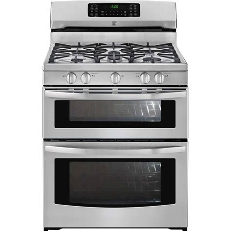 oven gas kenmore range double stainless steel