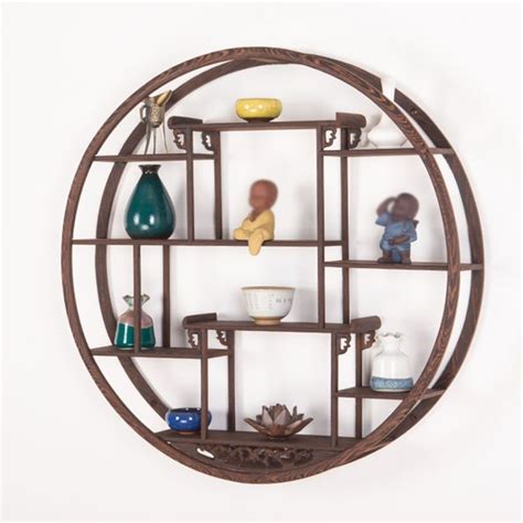 Wall Shelf Vintage Chinese Style Wall Hanging Storage Shelf For