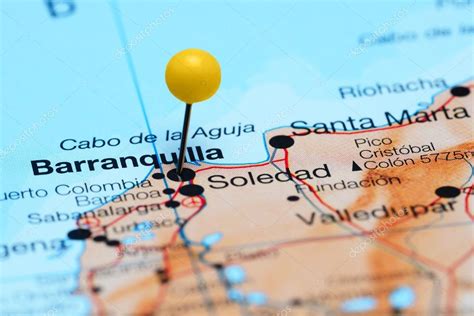Barranquilla En Un Mapa De América Fotografía De Stock © Dkphotos