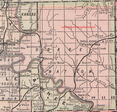 Osage Nation Indian Territory 1905 Map