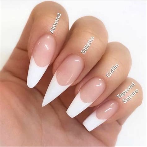 Types Of Nail Shapes Coffin Stiletto Almond And Tapered Square