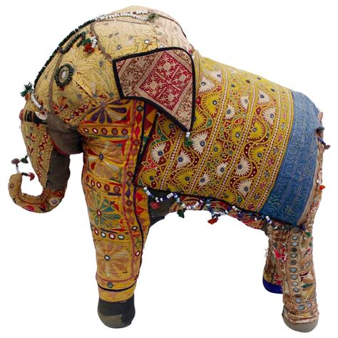 Oversized Vintage Stuffed Indian Elephant At 1stdibs