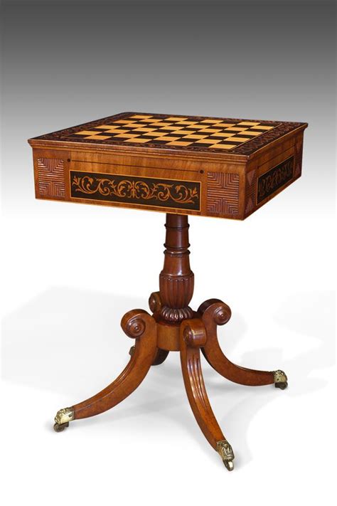 Fine And Rare Regency Pedestal Games Table The Ebony And Sycamore