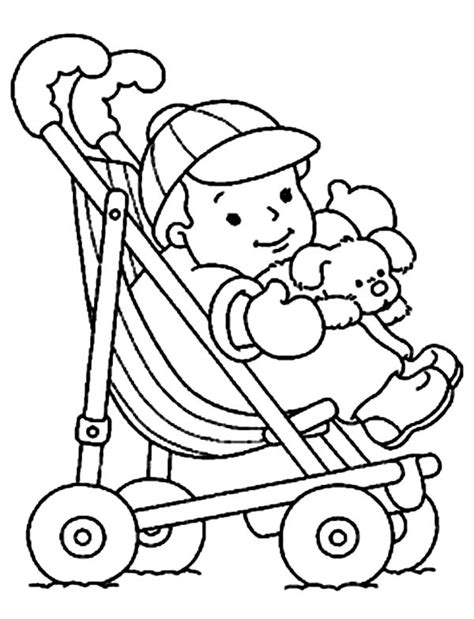 Stroller Coloring Pages At Free Printable Colorings