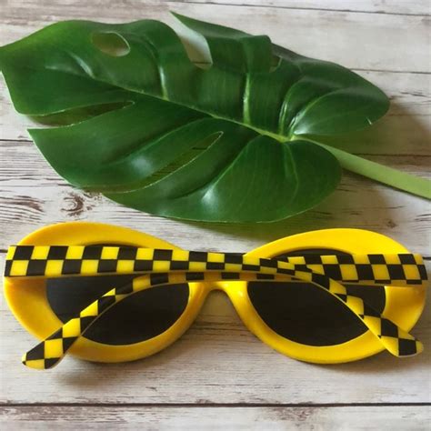 Accessories Clout Goggles Retro Sunglasses Yellow Checkered Poshmark