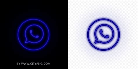 Hd Dark Blue Neon Light Whatsapp Round Circle Logo Icon Png Citypng