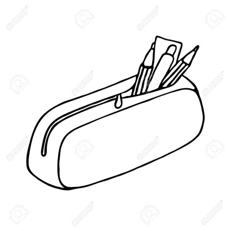 Pencil Case Clipart Black And White Png