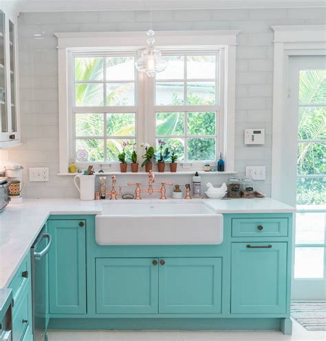 Custom Kitchen With Turquoise Cabinets Home Bunch Interior Design Ideas
