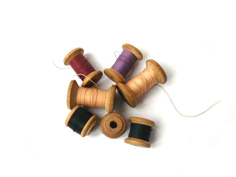 Vintage Yarn Spool Wooden Spool Of Thread Black By Nostalgishop