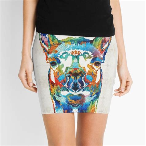 Colorful Llama Art The Prince By Sharon Cummings Mini Skirt By