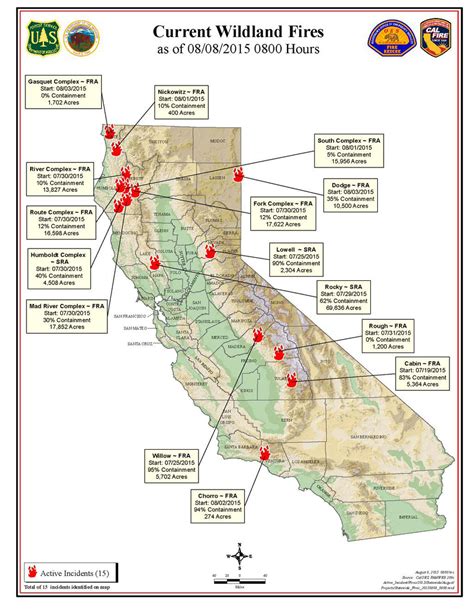 Active Wildfires California Map American Map