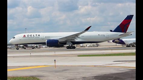 First Delta A350 Take Off Dtw Youtube