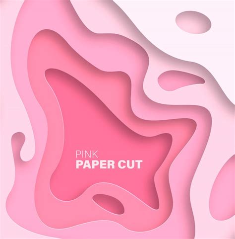 Premium Vector Abstract Background With Paper Cut Shapes Pink Trend