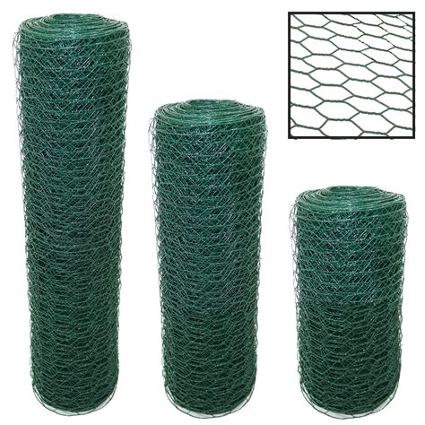 Pvc Coated Chicken Wire Mesh Fencing Wiring Aviary 25m50m 25mm50mm