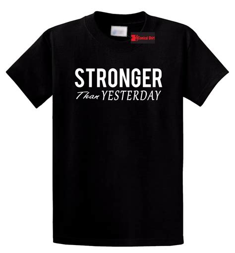 stronger than yesterday t shirt motivational t workout gymer tee shirt punk tops cool short