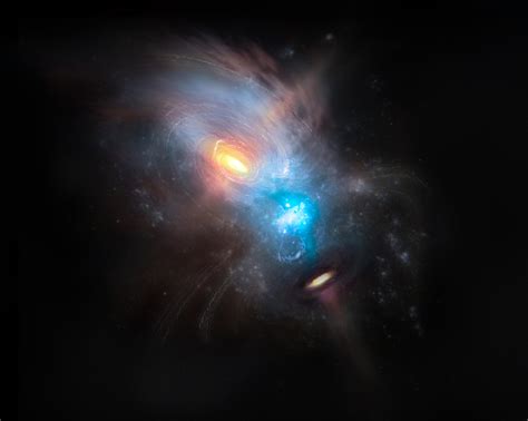Two Supermassive Black Holes Caught In A Galaxy Crash Seen In