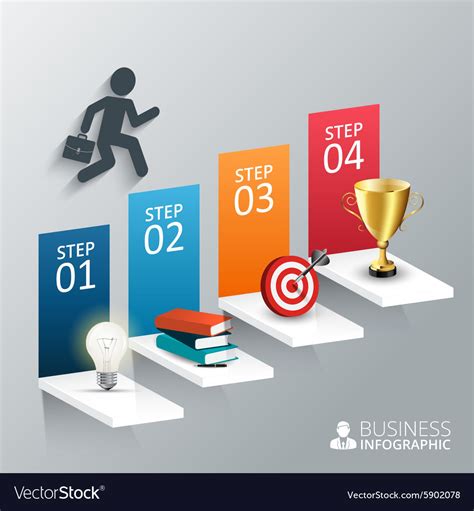 Four Steps To Success Royalty Free Vector Image