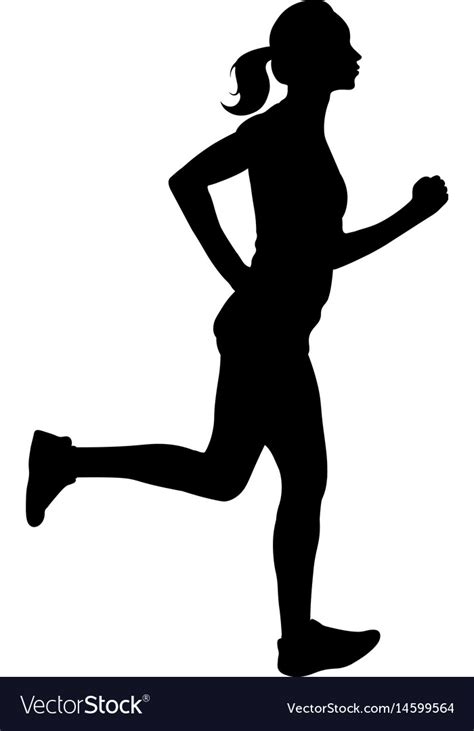 Woman Running Silhouette Royalty Free Vector Image