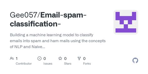 Github Gee057email Spam Classification Building A Machine Learning Model To Classify Emails