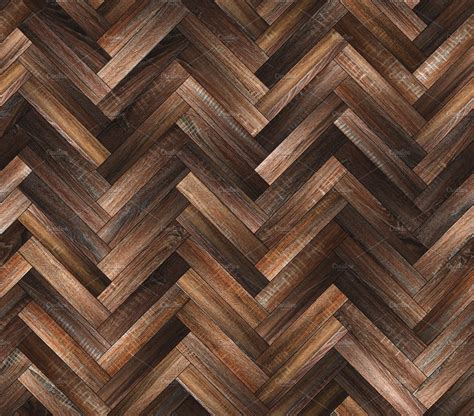 Herringbone Natural Dark Parquet Seamless Floor Texture Stock Photo
