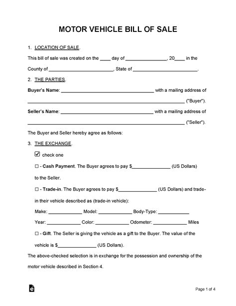 Printable General Bill Of Sale For A Car Printable Form Templates