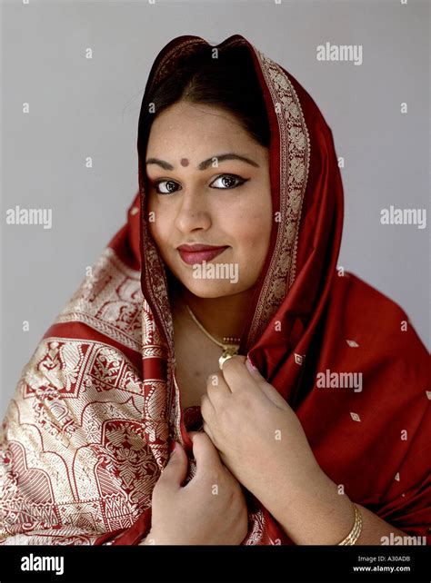 Indian Woman Wearing Sari And Head Scarf Hi Res Stock Photography And