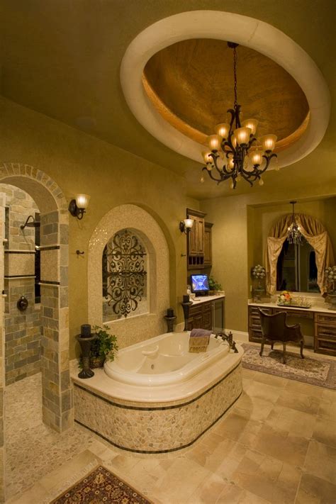 A Bathroom With A Large Jacuzzi Tub Next To A Walk In Shower