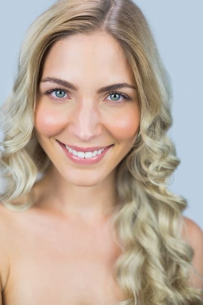Premium Photo Smiling Beautiful Natural Blonde Posing