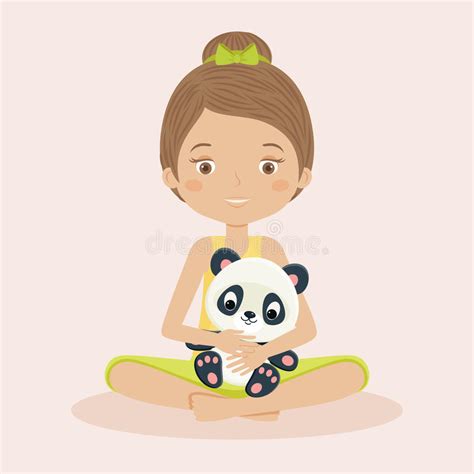 Little Girl And Her Toy Stock Vector Illustration Of