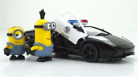 Minion Policeman Catches Criminal On Police Car Stop Motion Animation