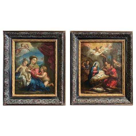 Italian 18th Century Religious Painting With Cherubs At 1stdibs