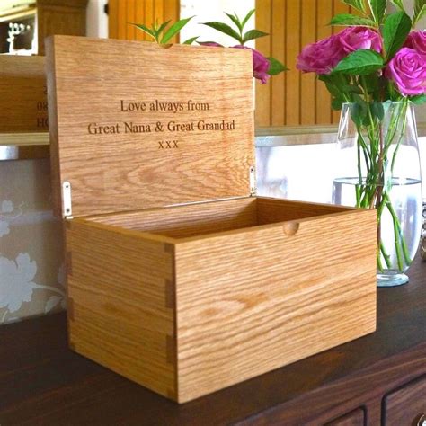 Wooden Box With Hinged Lid By Traditional Wooden Ts