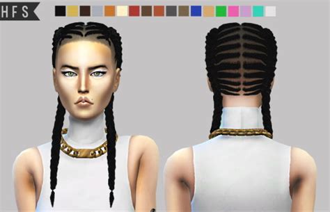 Sims 4 Hairs Haut Fashion Sims Braided Braids Hairstyle Conversion