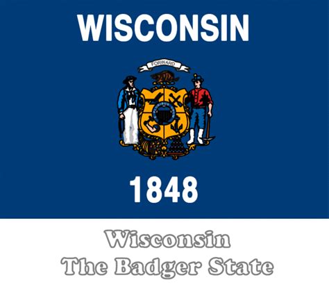 Large Horizontal Printable Wisconsin State Flag From Netstatecom