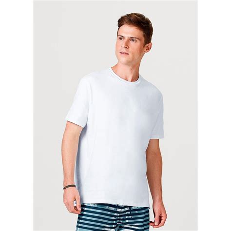 Camiseta Básica Masculina Em Malha Algodão Pima 4eevrpyen3 Branco