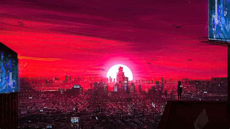 Sci Fi Cyberpunk Artistic City Sunset Hd Wallpaper Peakpx
