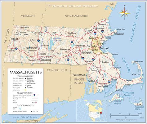 Map Of The Commonwealth Of Massachusetts Usa Nations Online Project