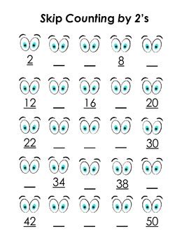 Math Center Skip Counting by 2's Use Your Eyes! by Rupert and Bitsy