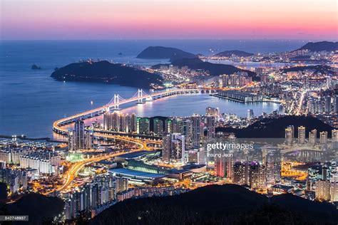 Night View Of Busan City Stock Photo Getty Images