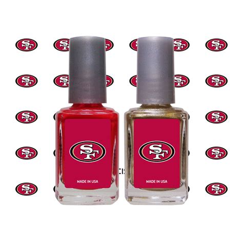 San Francisco 49ers 2 Pack Nail Polish And Decal Set 49ers Nails