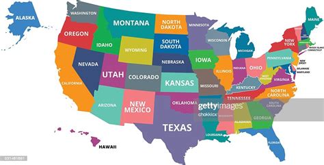 United states of america), сша (англ. Colorful Map Of Usa High-Res Vector Graphic - Getty Images