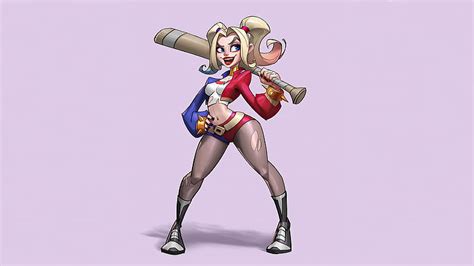 4k Free Download Comics Harley Quinn Baseball Bat Blonde Blue